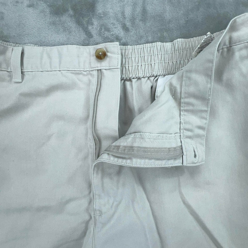 Mens Khaki‎ Chino Shorts Beige Elastic Back Waist Cotton Blend Size 42 - Picture 5 of 9